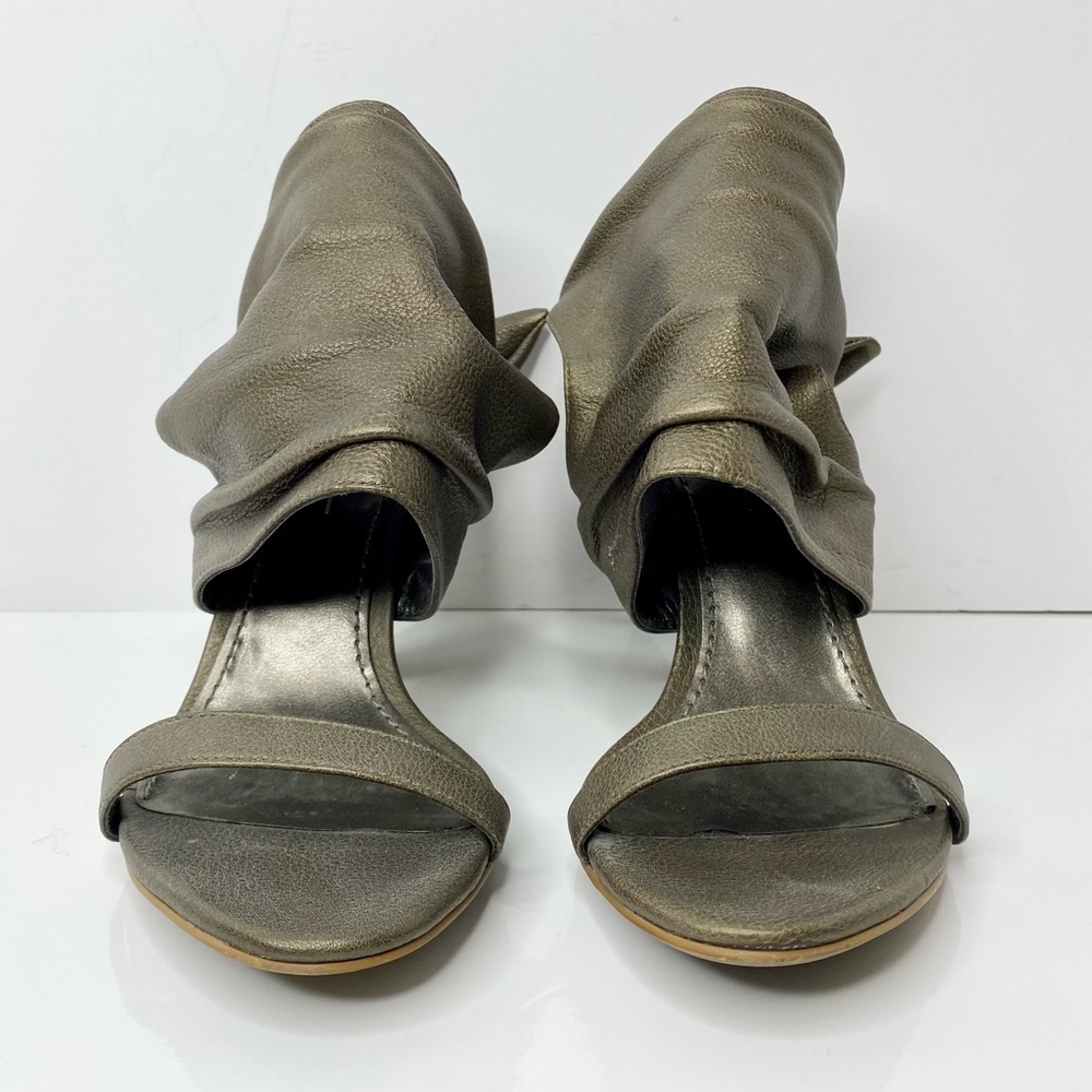 Linea Paolo Ruched Leather Wrapped Sandals - Picture 2 of 8